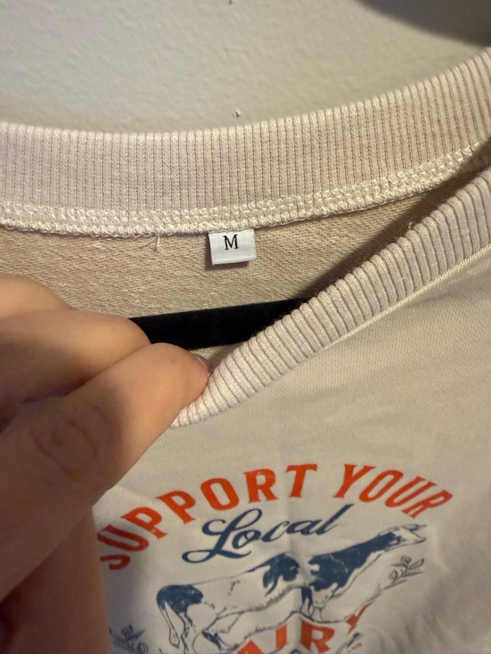 Support Your Local Dairy Farmer Cream Nursing crewneck sweatshirt - zippable - Picture 4 of 5